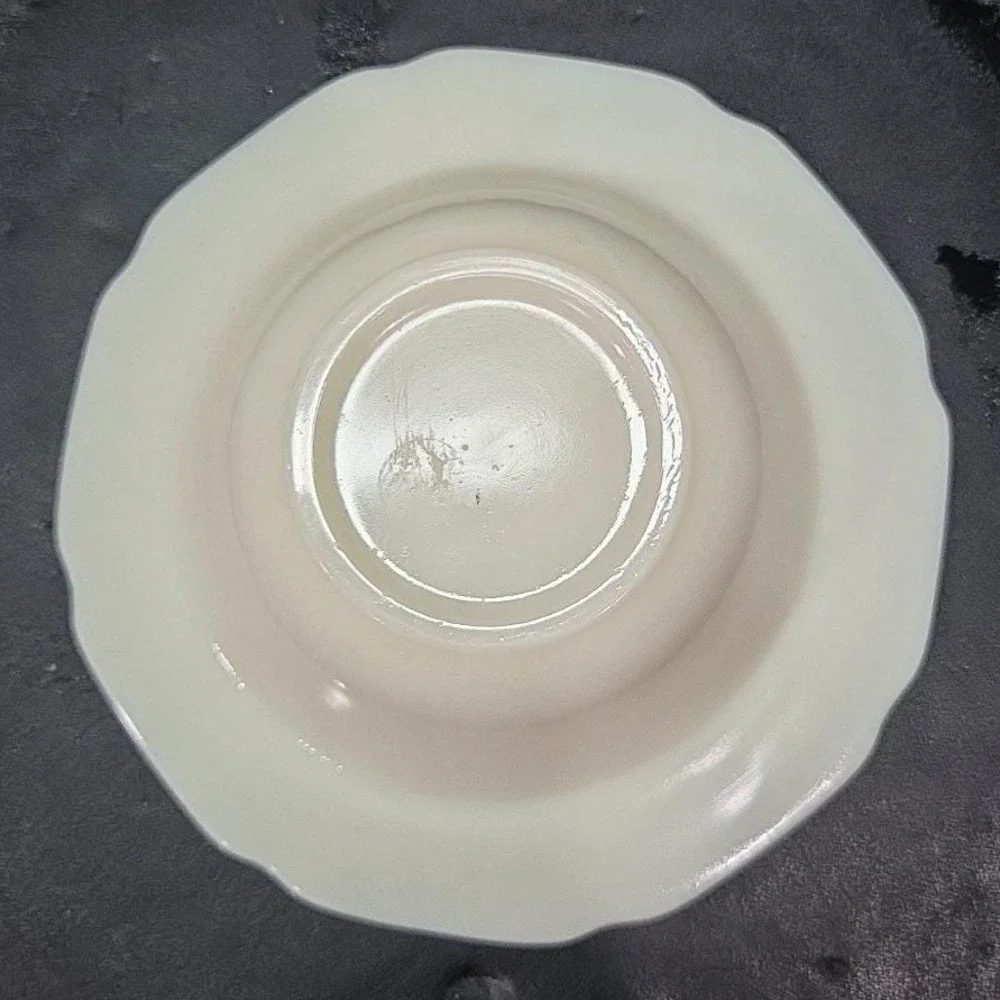 Indiana Glass Orange Blossom Dessert Bowls, Set‎ of 4, Vtg Off White Tableware